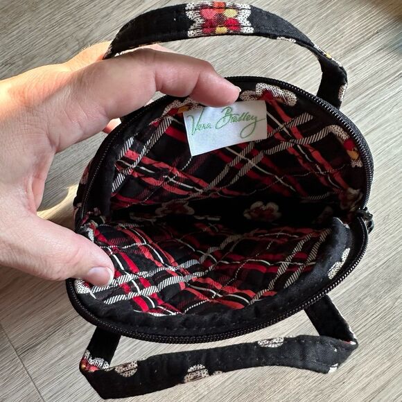 Vera Bradley Black & Red Pirouette Pattern Mini Bowler Shoulder Bag - Picture 4 of 6